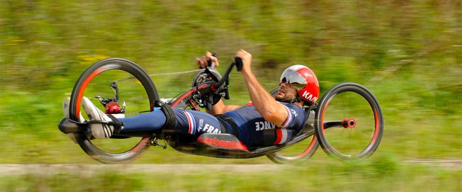 Florian Jouanny, paracycliste de la région Auvergne-Rhône-Alpes, double médaillé d’or aux championnats du Monde de paracyclisme sur route / credit : www.bleushandisport.com